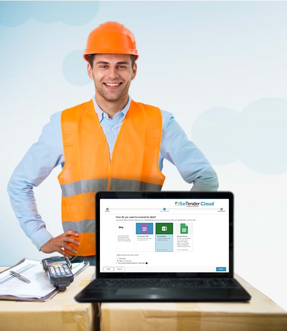Man with the Bartender cloud on his laptop