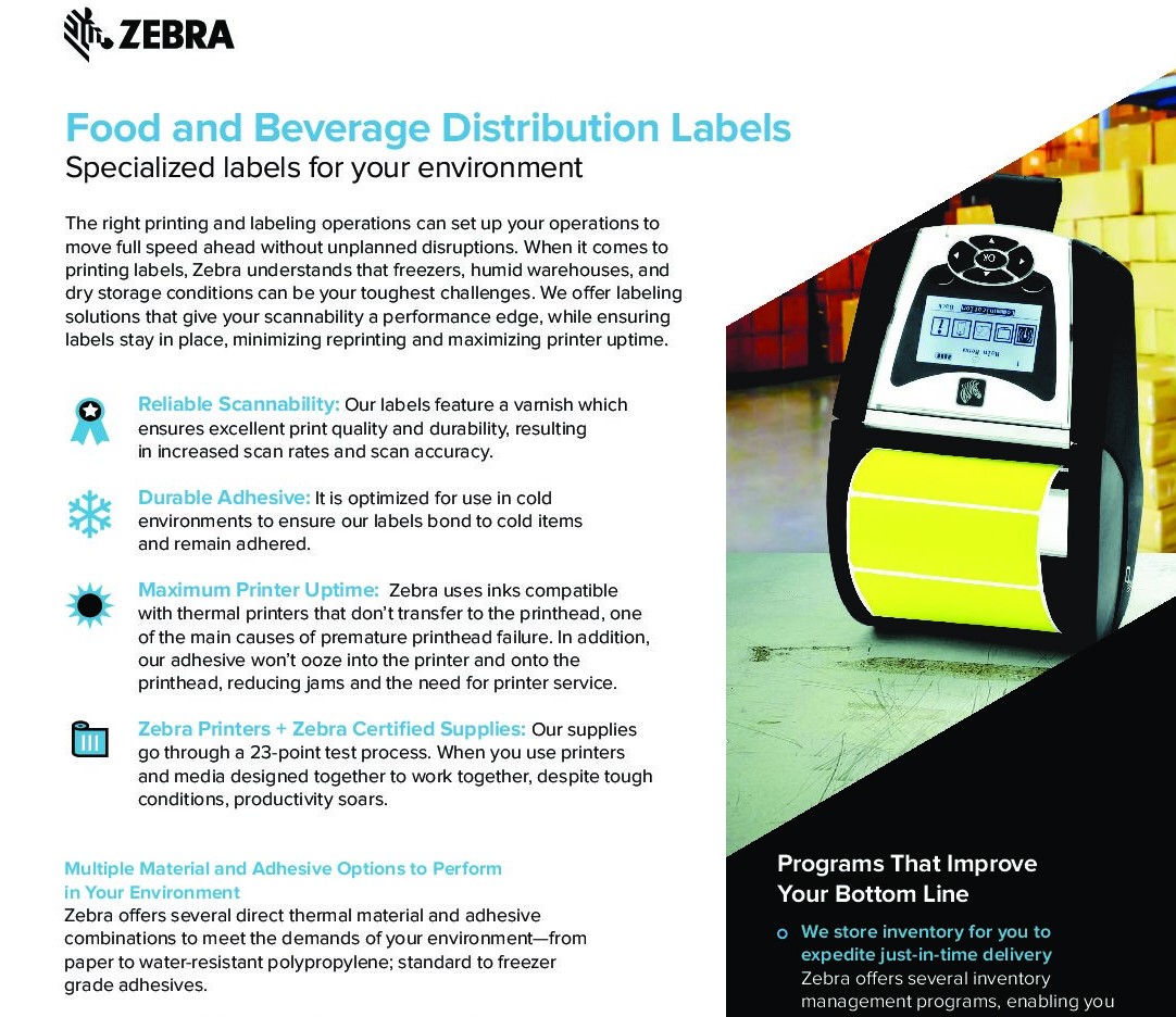 Cover for Food and Beverage Distribution Labels