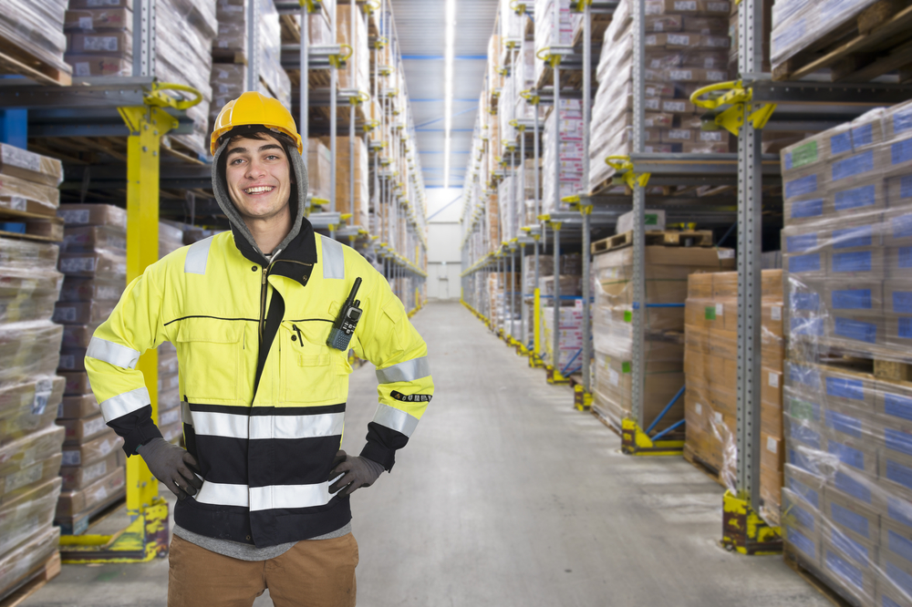 Warehouse worker in cold storage