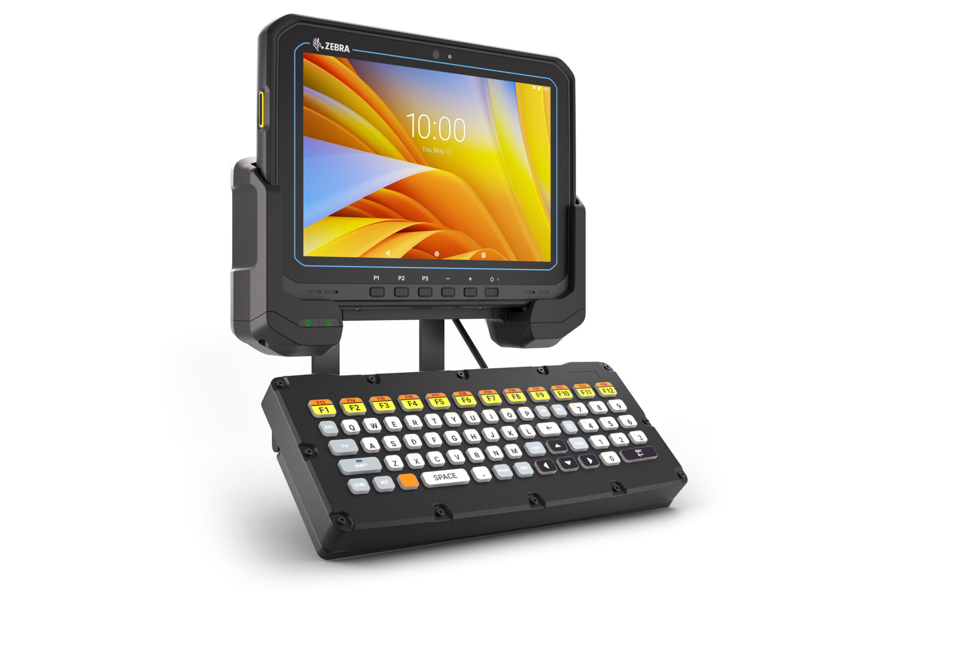 Worker using a Zebra rugged tablet in the field