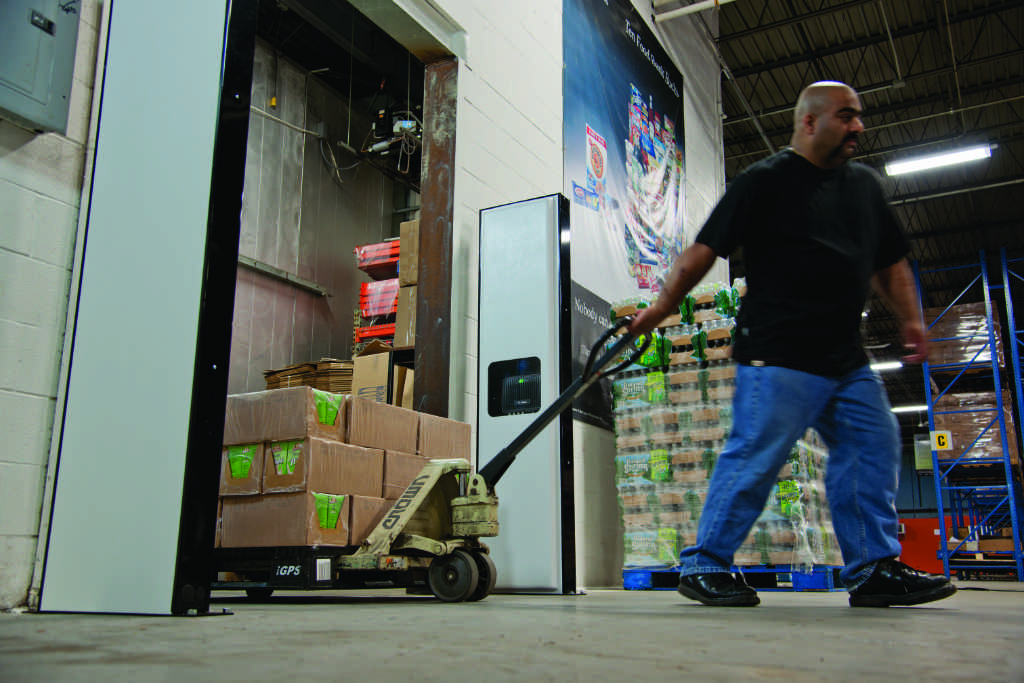 Warehouse worker pulling a pallet