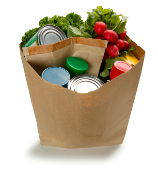 Grocery bag with food