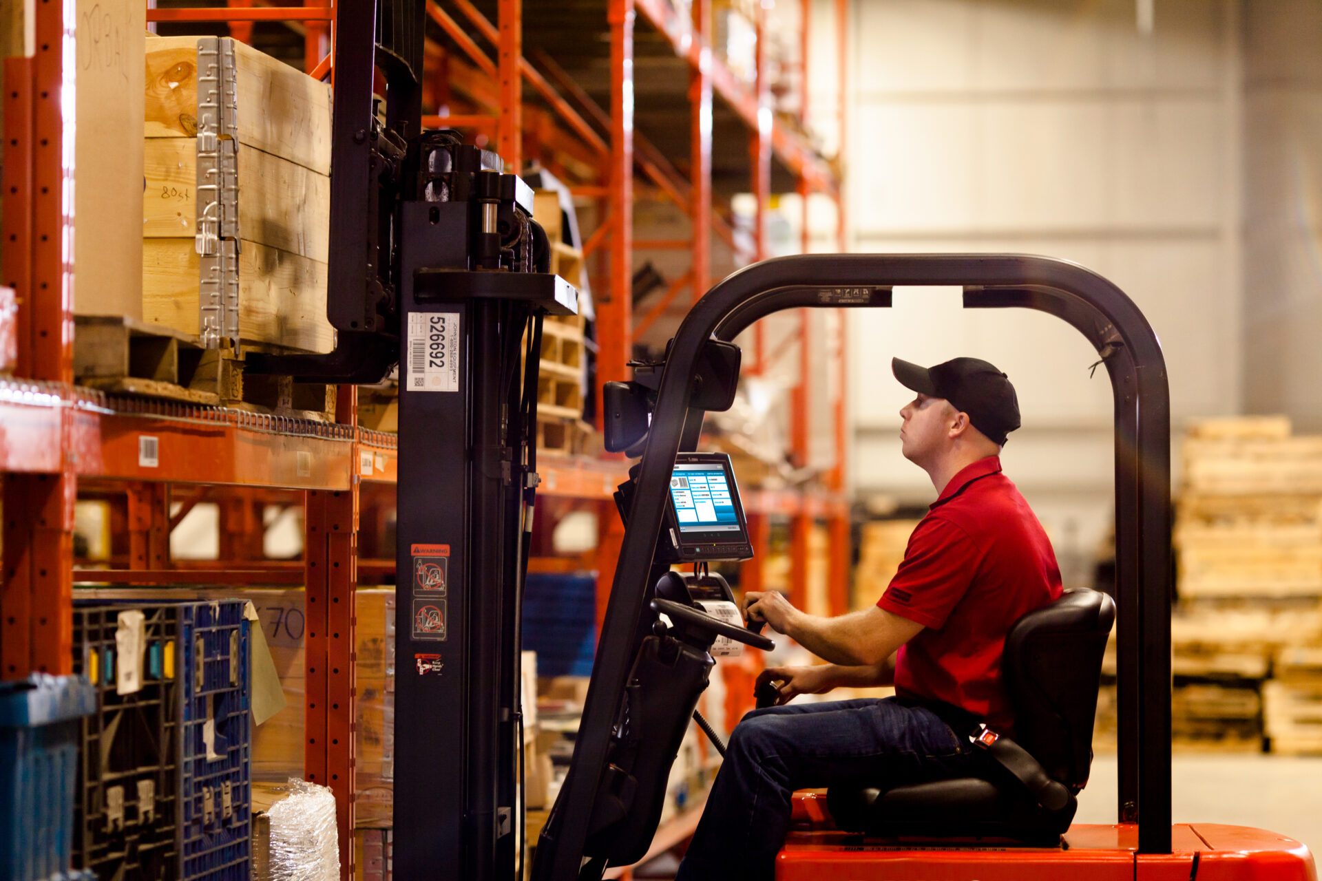 Zebbra rugged tablet on a forklift