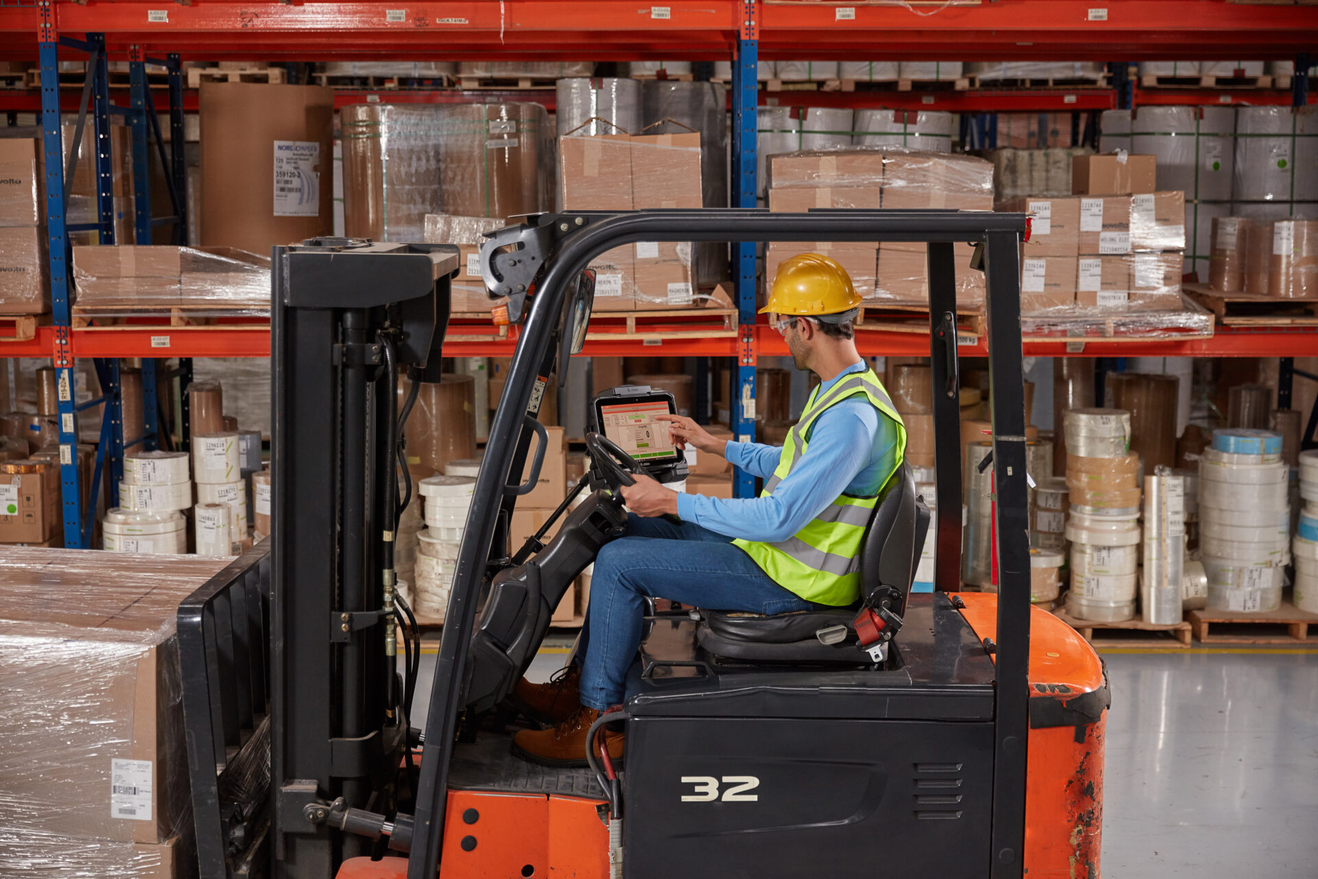 Zebra tablet in a forklift