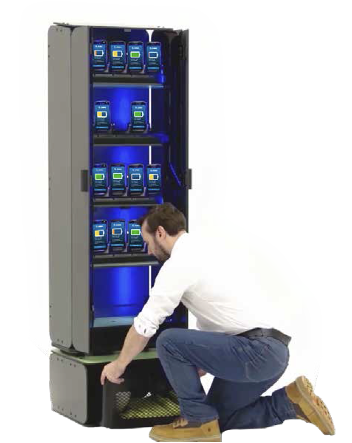 Man installing the intelligent cabinet